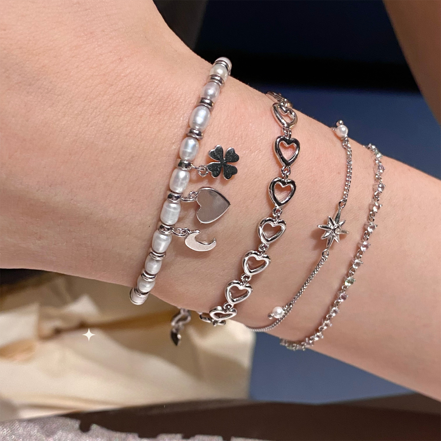 Pearl Charm Bracelet