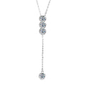 2CT Moissanite Long Bezel Round Cut Necklace