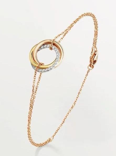 CARTIER TRINITI BRACELET GOLD SILVER PINK GOLD DIAMONDS