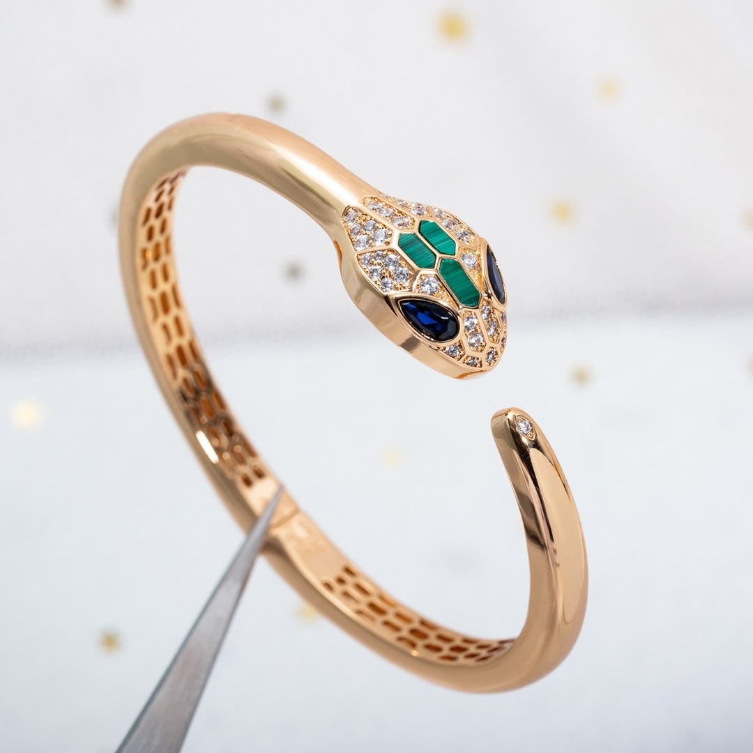 Bvlgari SERPENTI BRACELET PINK GOLD DIAMONDS OPEN