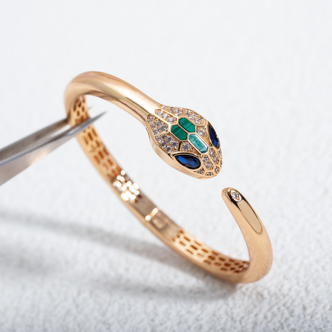 Bvlgari SERPENTI BRACELET PINK GOLD DIAMONDS OPEN