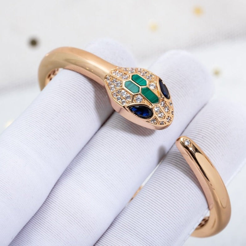 Bvlgari SERPENTI BRACELET PINK GOLD DIAMONDS OPEN