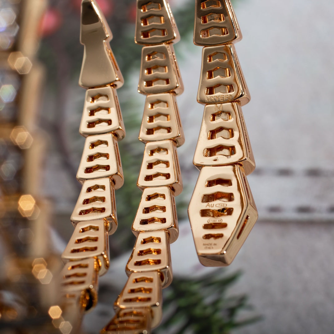 Bvlgari SERPENTI BRACELET PINK GOLD DIAMOND DOUBLE ROW