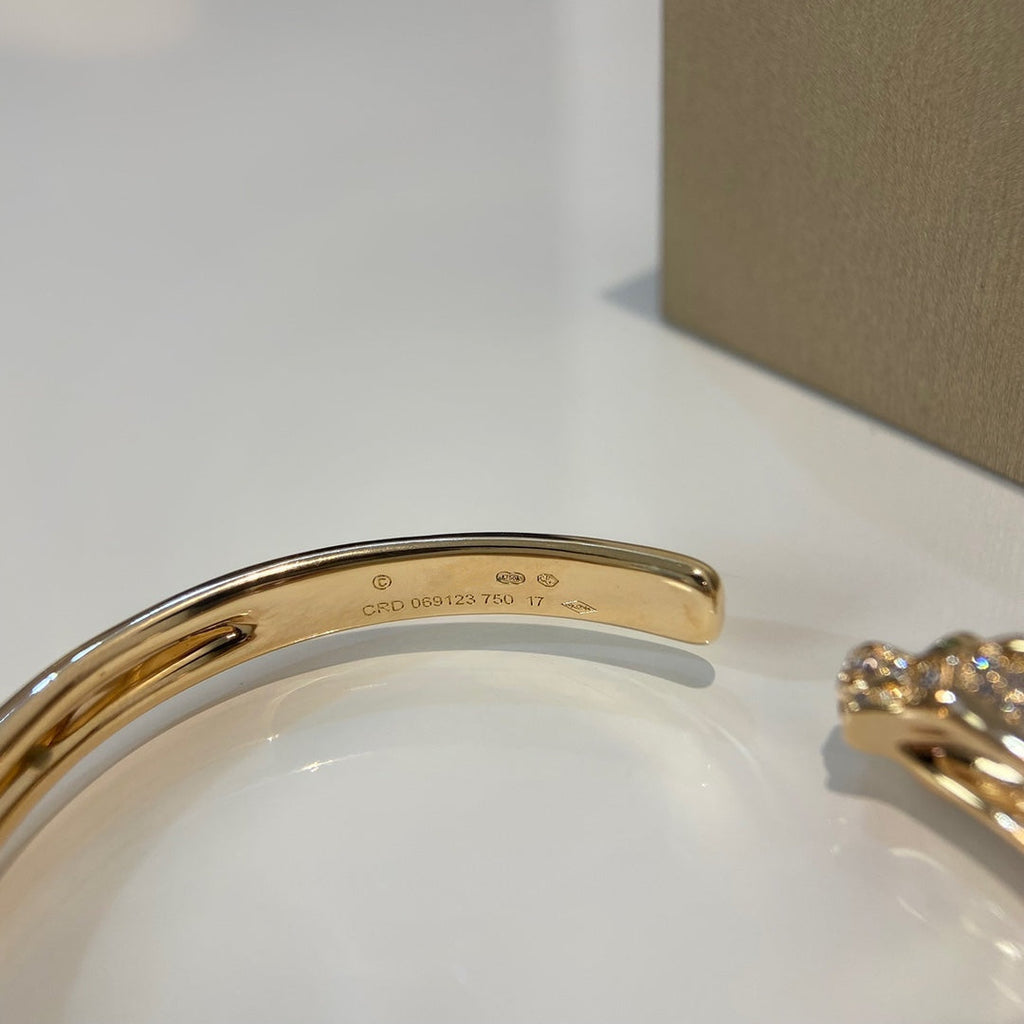 CARTIER PANTHERE GOLD DIAMOND OPEN BRACELET