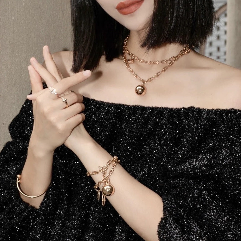 TIFFANY HARDWEAR WRAP PINK GOLD BRACELET