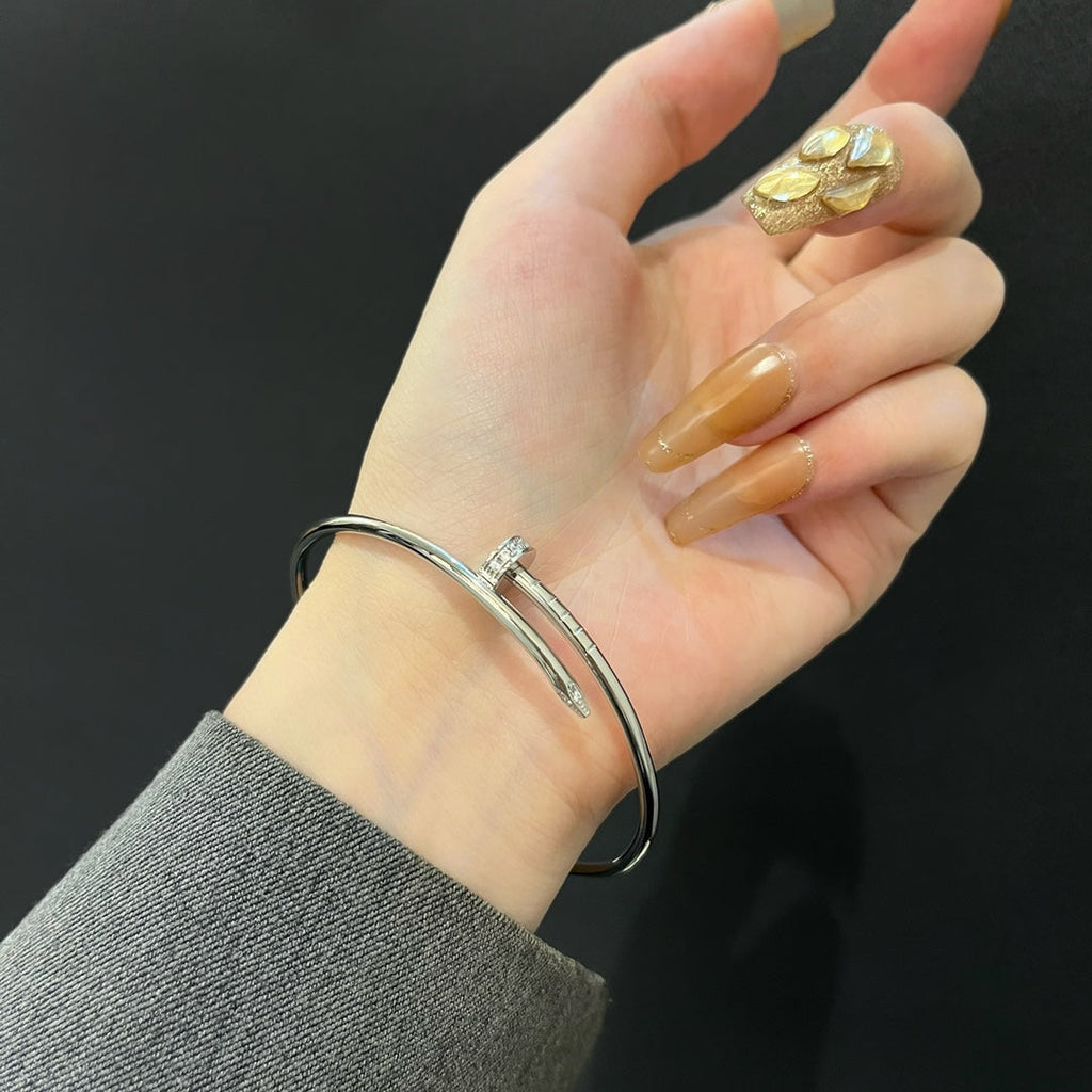 CARTIER JUSTE BRACELET 2.5MM SILVER DIAMOND