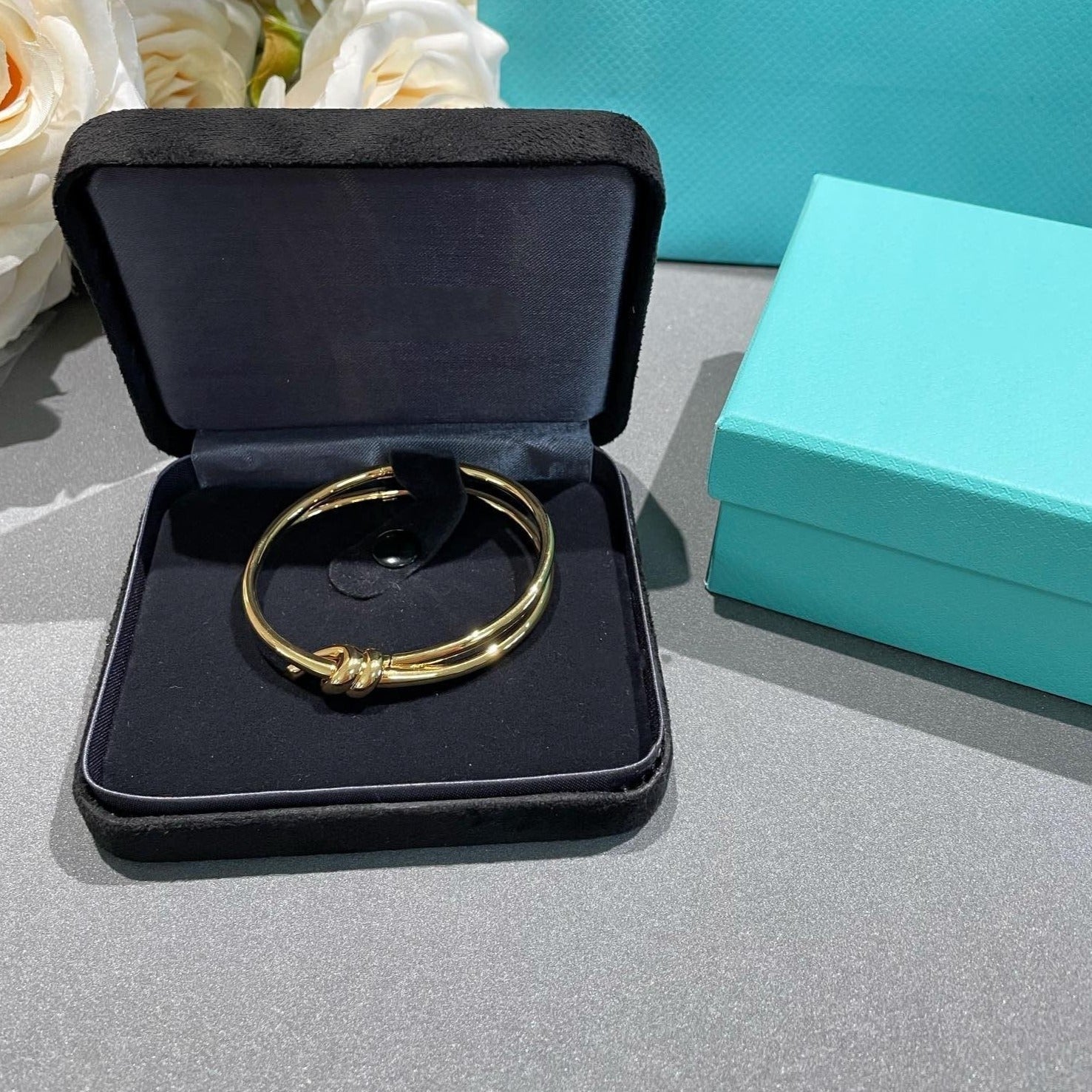 TIFFANY KNOT DOUBLE ROW GOLD BRACELET