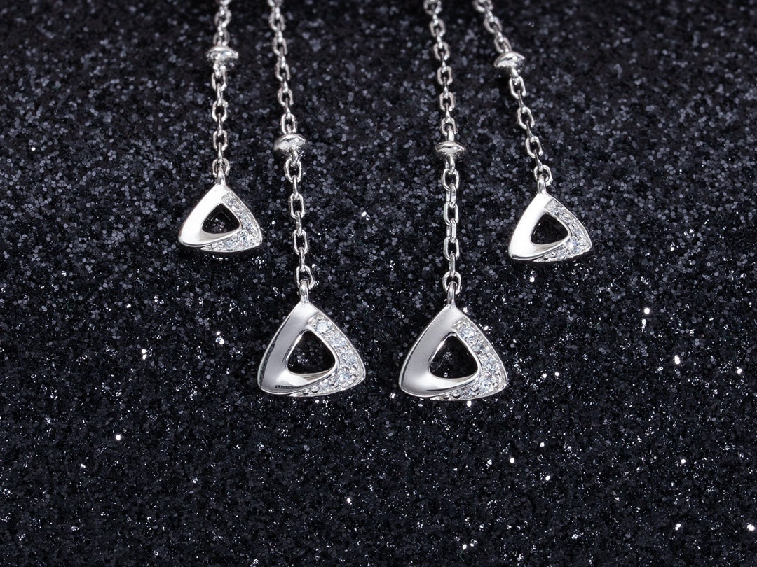 Bvlgari FIOREVER SILVER DIAMOND DROP EARRINGS