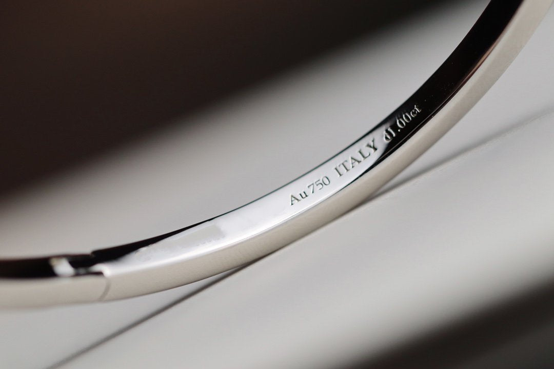 TIFFANY NARROW T1 HINGED BANGLE DIAMOND SILVER