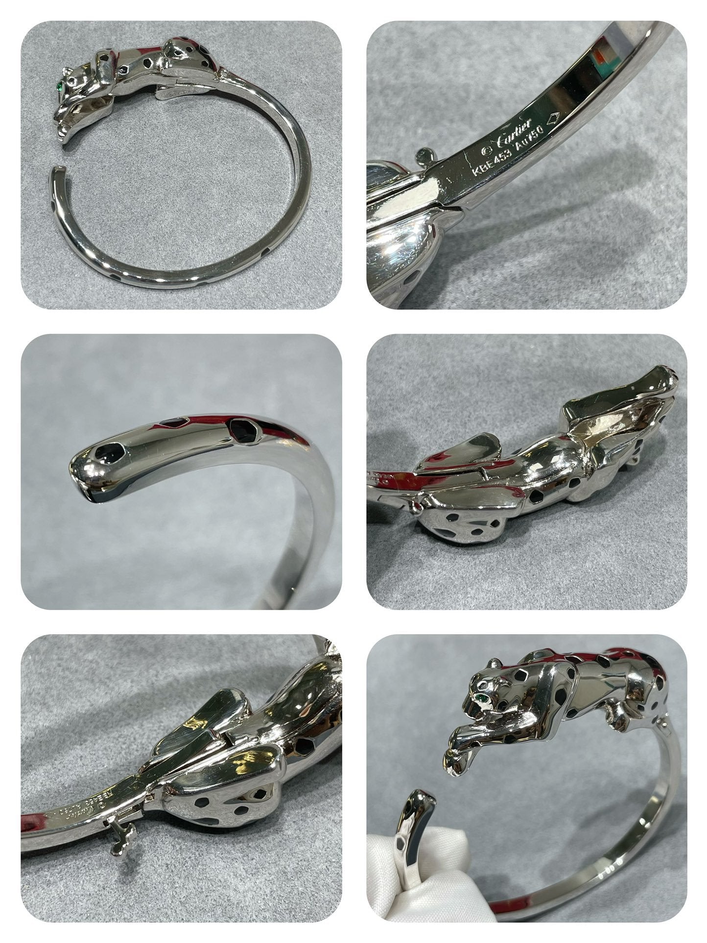 CARTIER PANTHERE SILVER ONYX OPEN BRACELET