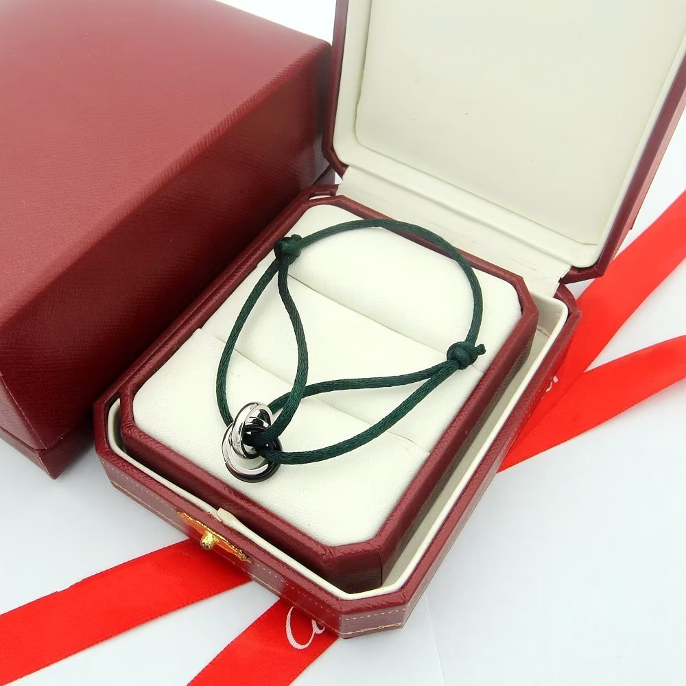 CARTIER TRINITY SILVER GREY TEXTILE BRACELET