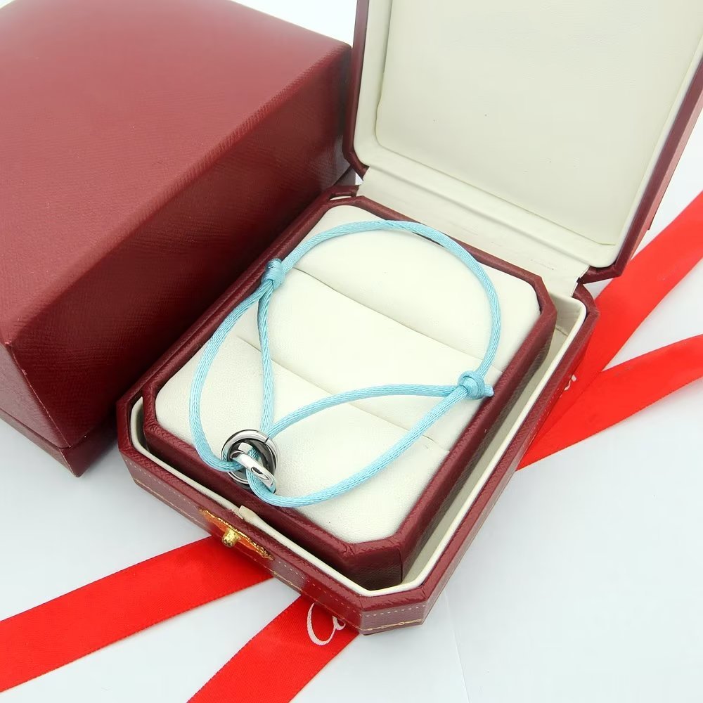 CARTIER TRINITY SILVER GREY TEXTILE BRACELET