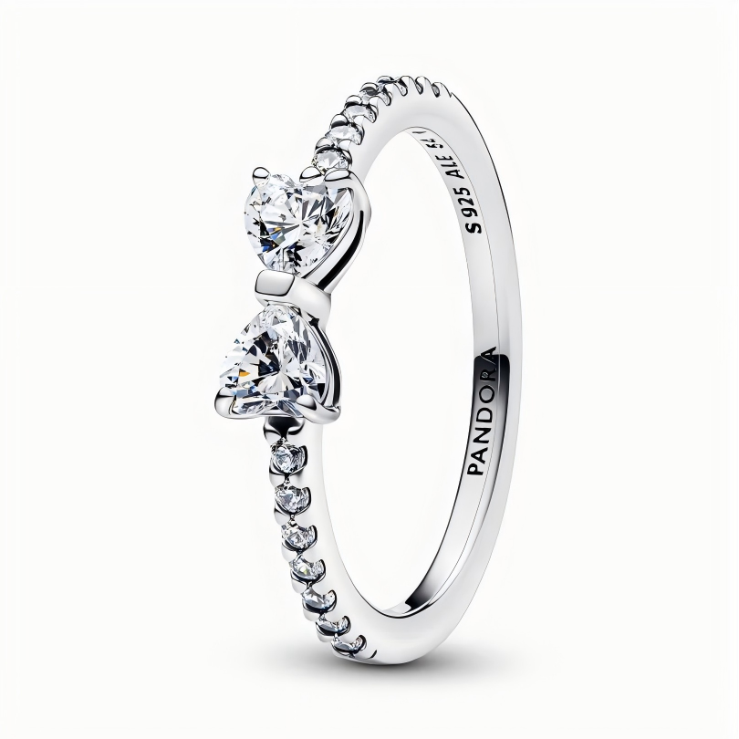 Pandora Sparkling Clear Bow Ring