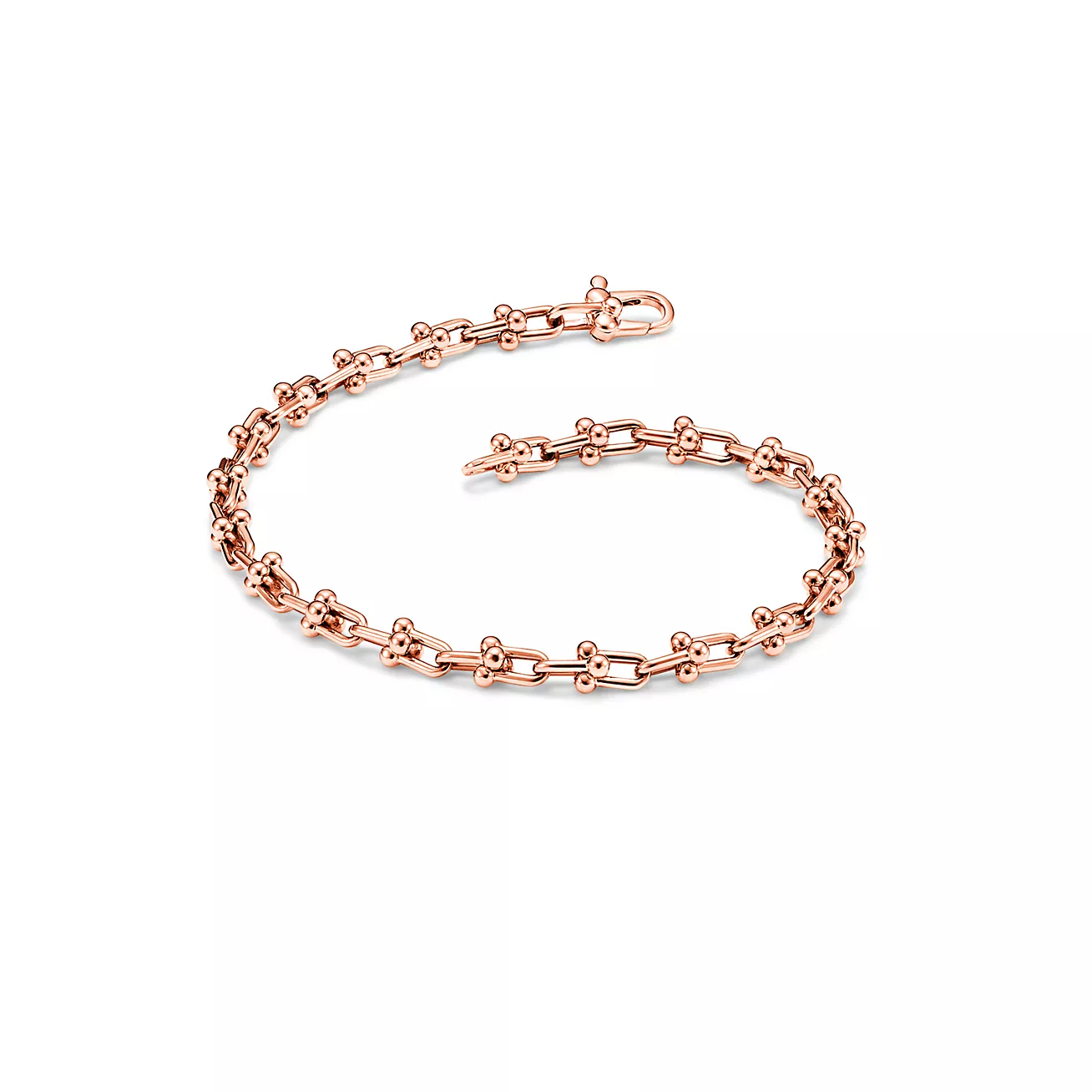 TIFFANY HARDWEAR MICRO LINK 44 MOTIF PINK GOLD BRACELET