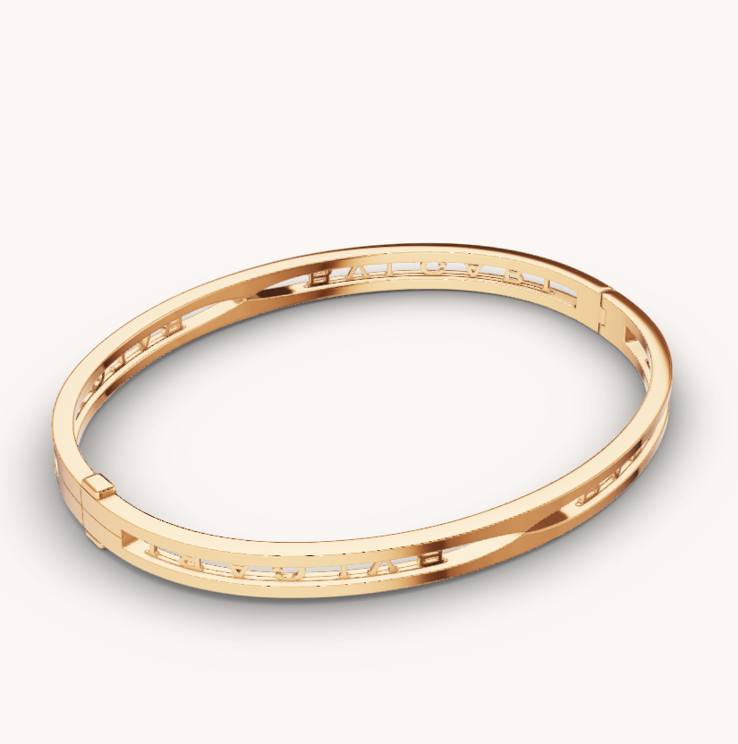 Bvlgari ZERO 1 SPIRAL LOGO GOLD BRACELET