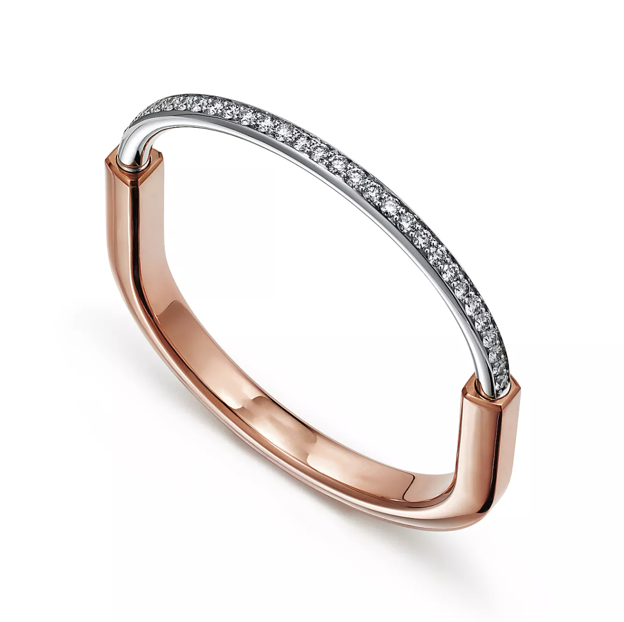 TIFFANY LOCK BRACELET ROSE AND WHITE GOLD DIAMOND