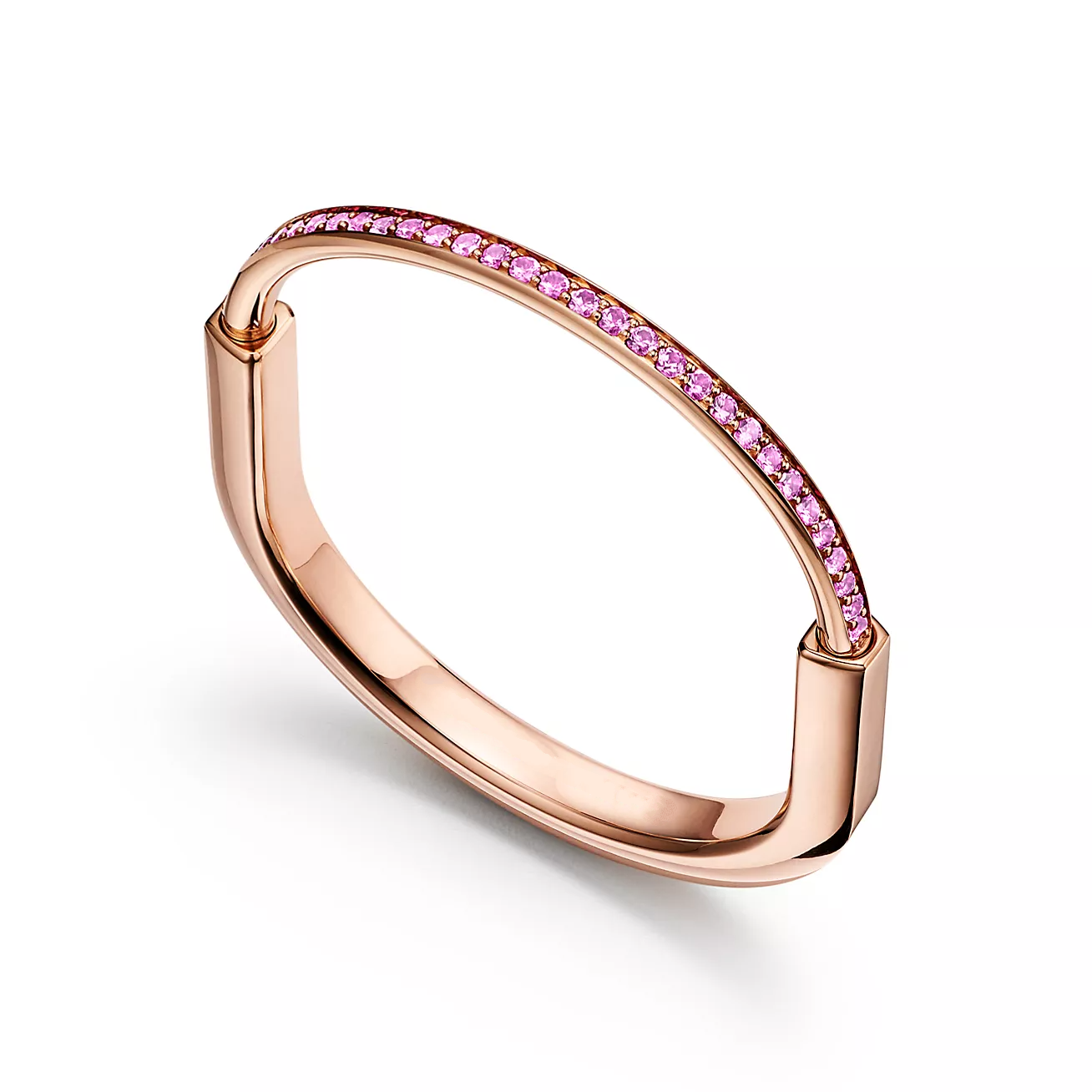TIFFANY LOCK BRACELET ROSE DIAMOND PINK GOLD