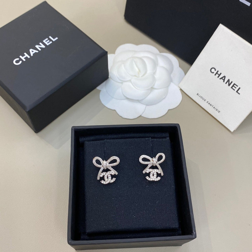 Chanel Bowknot Diamond Earrings
