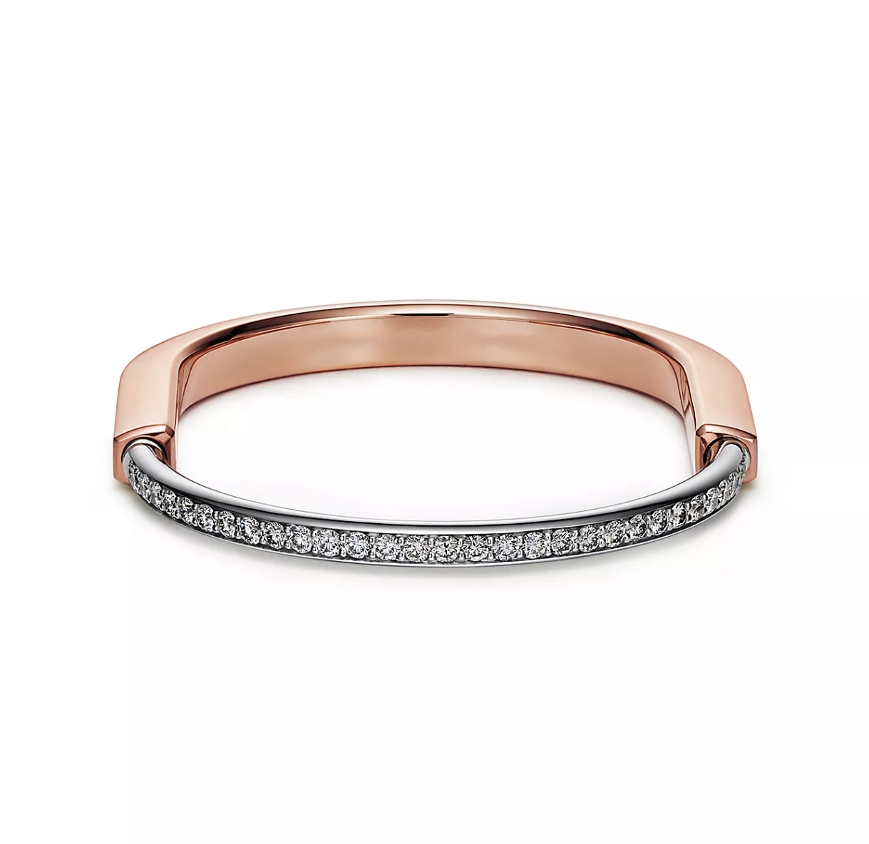 TIFFANY LOCK BRACELET ROSE AND WHITE GOLD DIAMOND