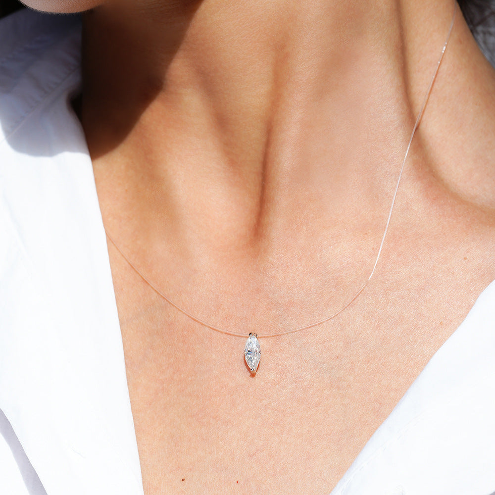 1 Carat Marquise-Shaped Mermaid Tears Moissanite Pendant Necklace