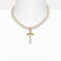 Vivienne Westwood One Row Pearl Drop Choker Necklace Earrings