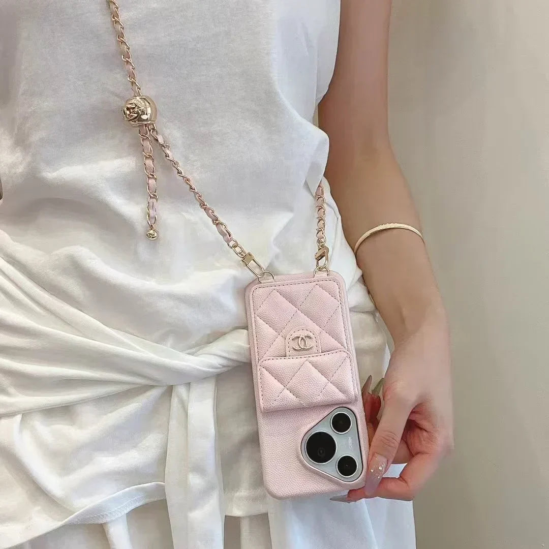 Chanel Leather Phone Case with Chain