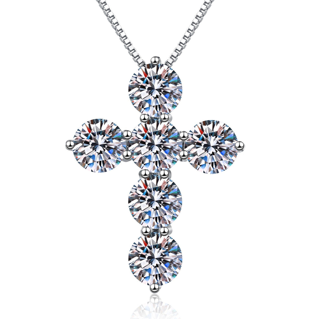 5 Carats Cross Moissanite Necklace