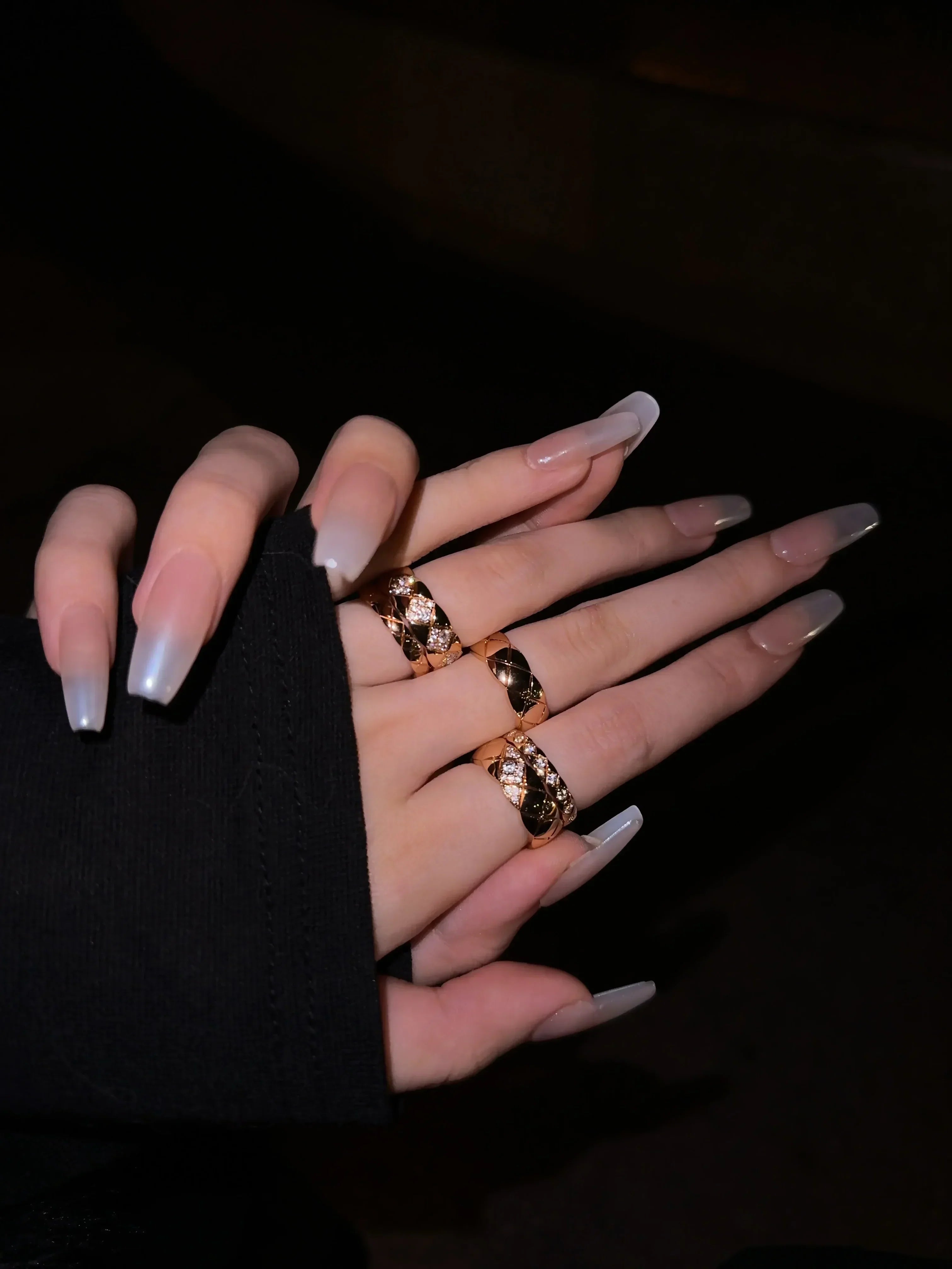 Chanel Coco Crush Ring Quilted Motif Wide