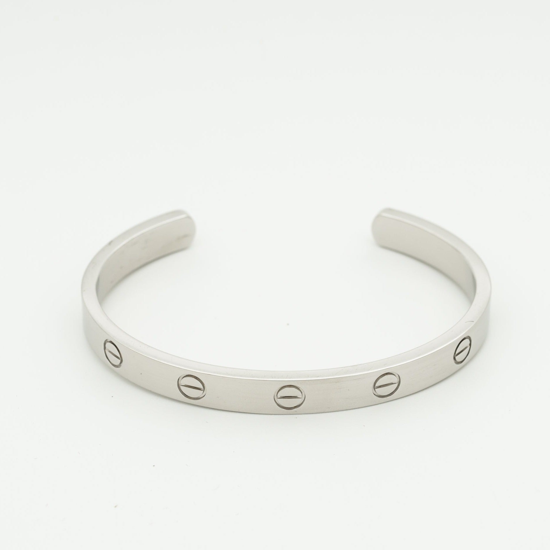 CARTIER LOVE BRACELET 6.1MM OPEN CUFF SILVER