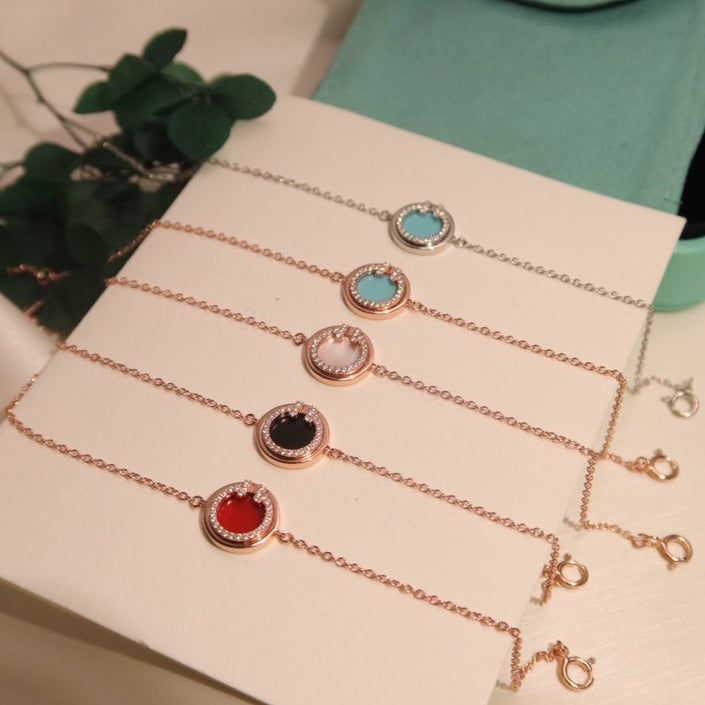 TIFFANY DIAMOND CIRCLE PINK GOLD BRACELET