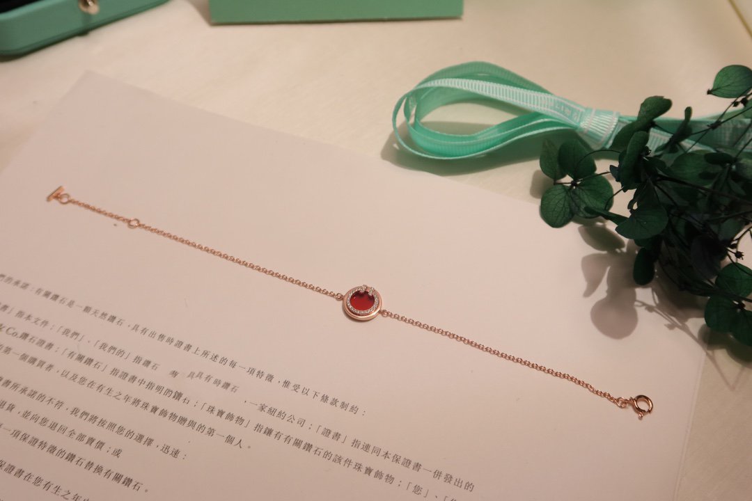 TIFFANY DIAMOND CIRCLE PINK GOLD BRACELET