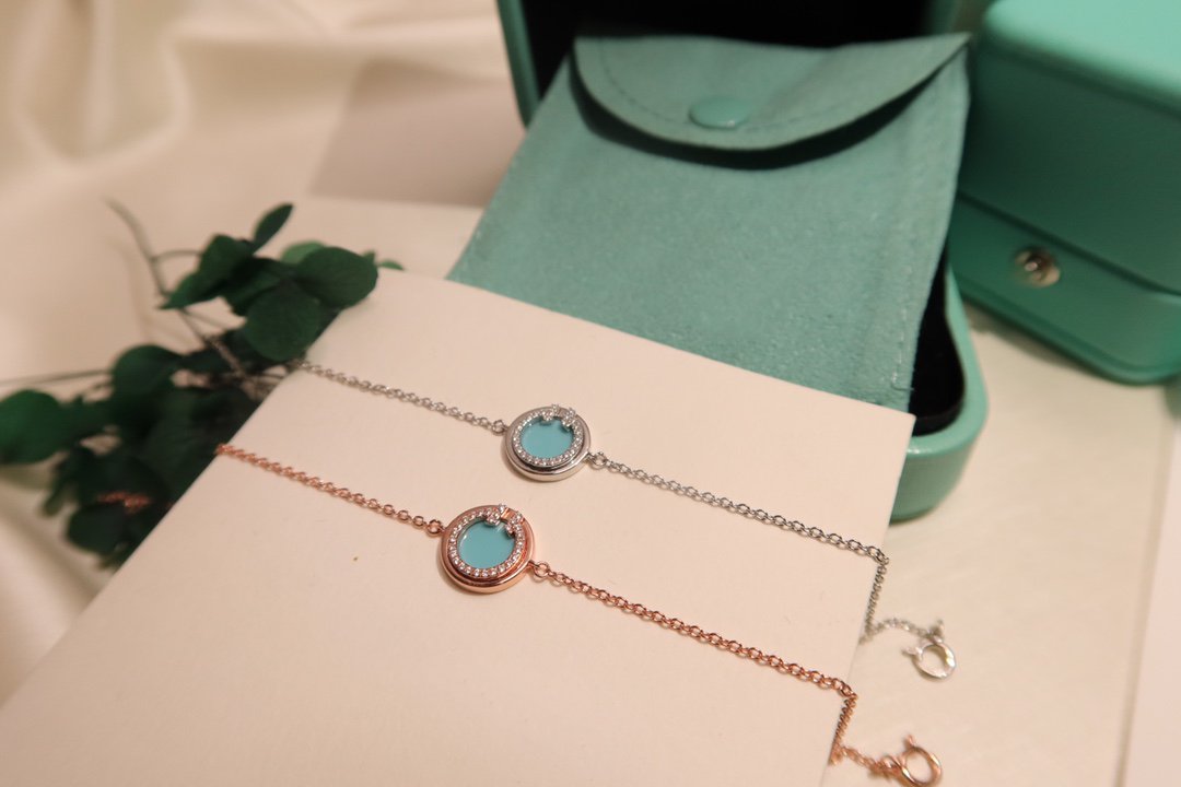 TIFFANY DIAMOND CIRCLE PINK GOLD BRACELET