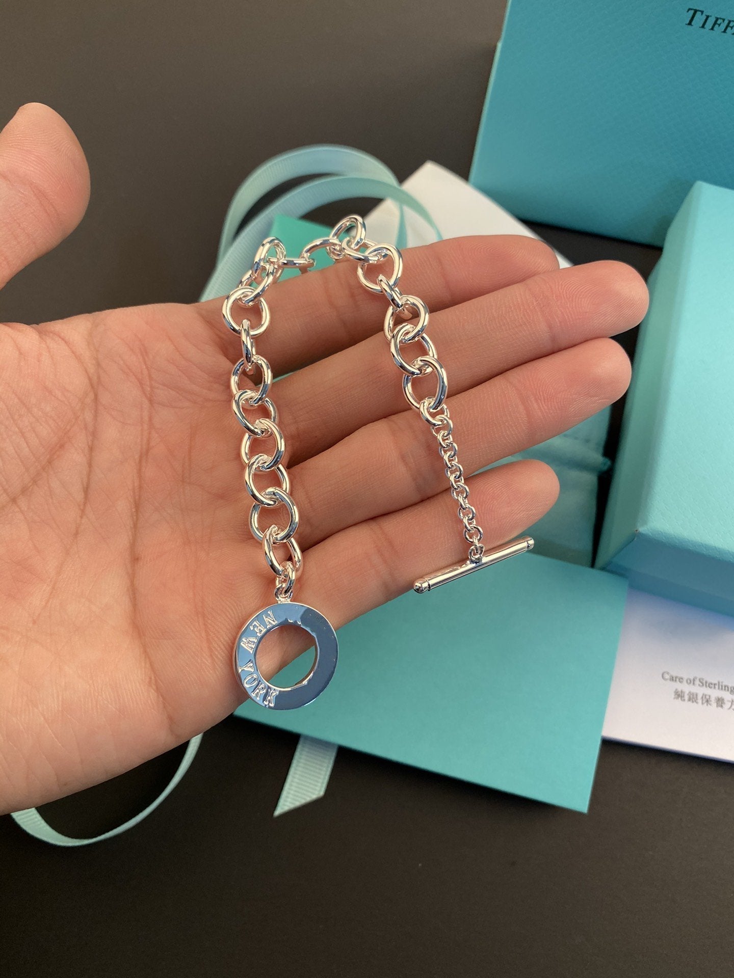 TIFFANY TOGGLE TAG BRACELET SILVER