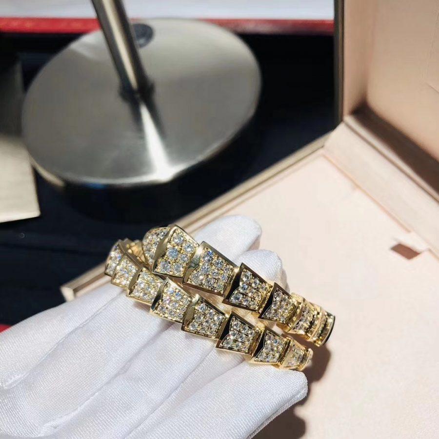 Bvlgari SERPENTI BRACELET 8MM GOLD DIAMOND