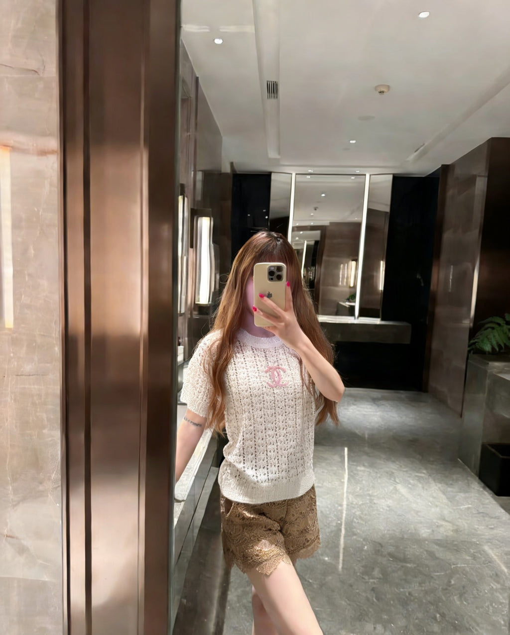 Chanel Sweater Short-Sleeve Top
